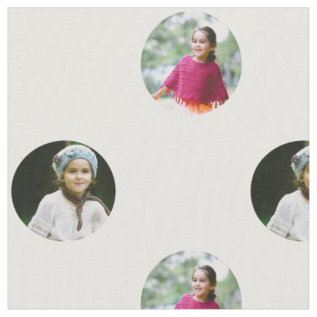 Custom 2 Photo Dot Print Fabric (Close Up)