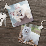 Custom 2 Photo Double Sided Cat Photo Key Ring<br><div class="desc">Create a personalised pet keepsake with this custom double-sided cat photo keychain, perfect for any cat mum, cat dad, or cat lover! Showcase your furry friend by adding two different photos—one for each side—making it a unique and special accessory. Whether as a gift for Christmas, birthdays, or a heartfelt memorial...</div>