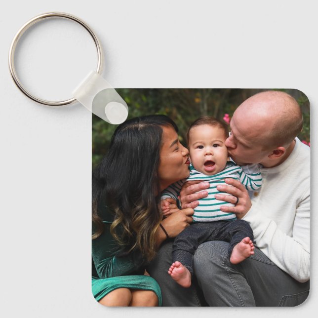 Custom 2 Photo Double Sided Personalised Family Key Ring (Front)