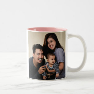 Custom 2 Photo Double Sided Personalised Family Two-Tone Coffee Mug