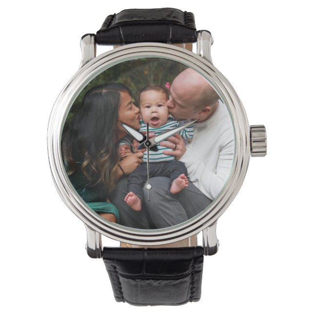 Custom 2 Photo Double Sided Personalised Family Watch (Front)