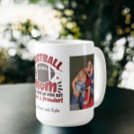 Custom 2 Photo Football Mum Mug<br><div class="desc">Score a touchdown in style with our custom photo football mum mug! Celebrate your dedication to the game and your player with this personalised masterpiece. Featuring space for two cherished photos, it's the perfect blend of team spirit and personal touch. Whether you're cheering from the sidelines or enjoying a well-deserved...</div>