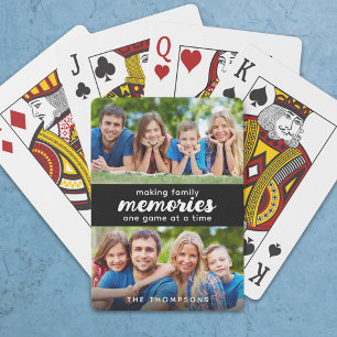 Custom 2 Photo Making Memories Family Playing Cards