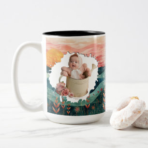 Custom 2 Photo Mug with Personalised Text Gift