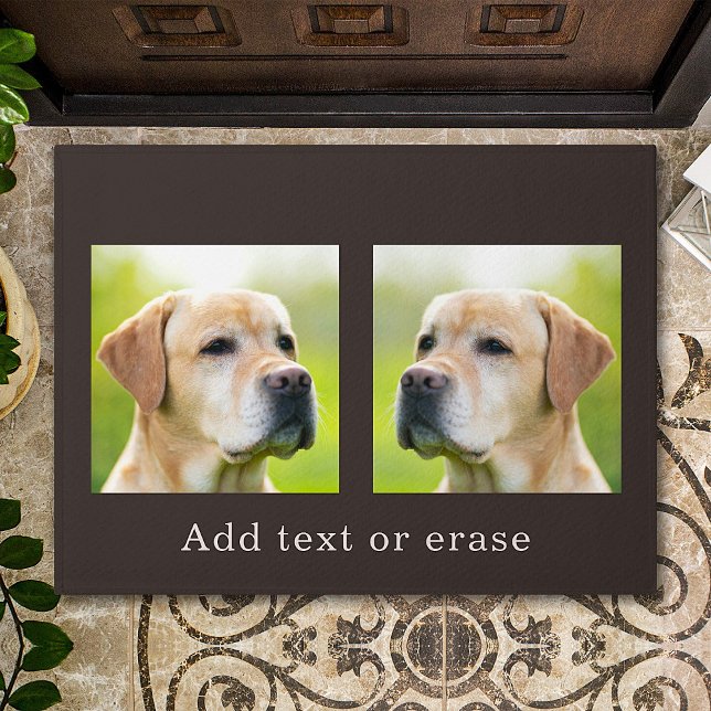 Custom 2 Photo Optional Text Personalised Doormat (Creator Uploaded)