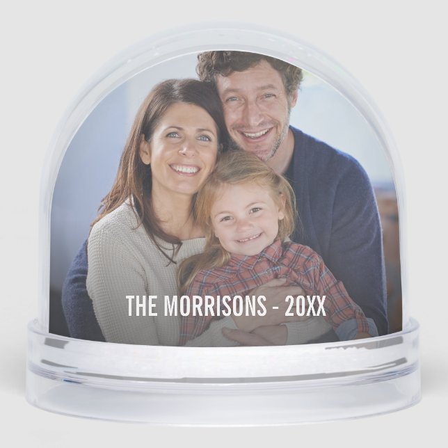 Custom 2 Photo Personal Christmas Gift keepsake Snowglobe (Front)