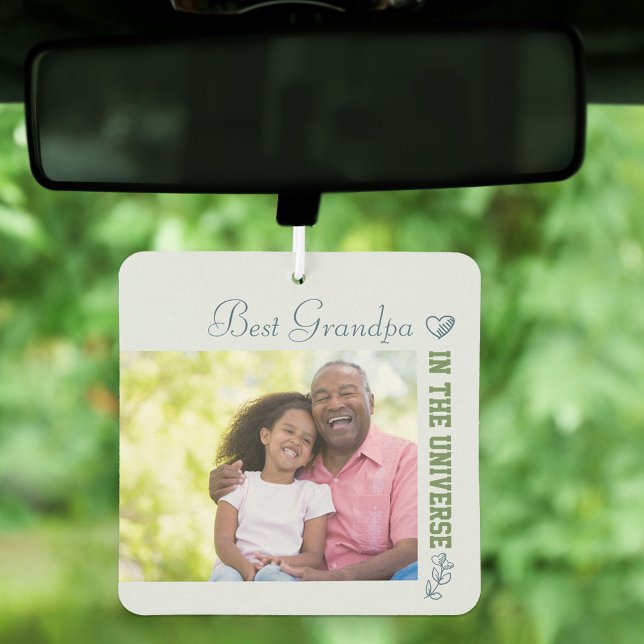 Custom 2 Photos - Best Grandpa in the Universe Car Air Freshener (Creator Uploaded)