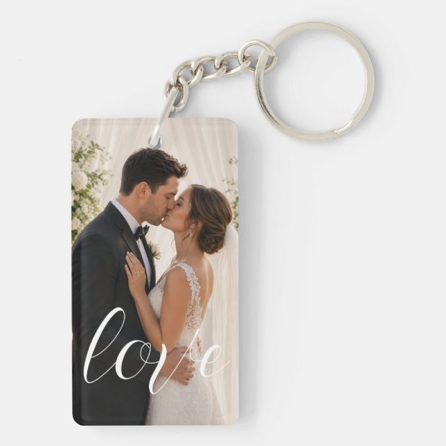 Custom 2 Photos Love Acrylic Keychain (Back)
