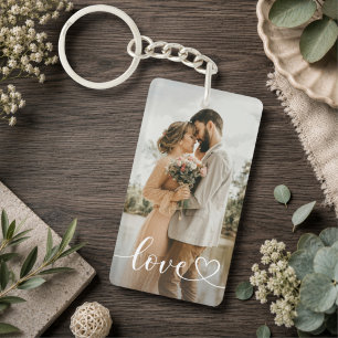 Custom 2 Photos Love Acrylic Keychain