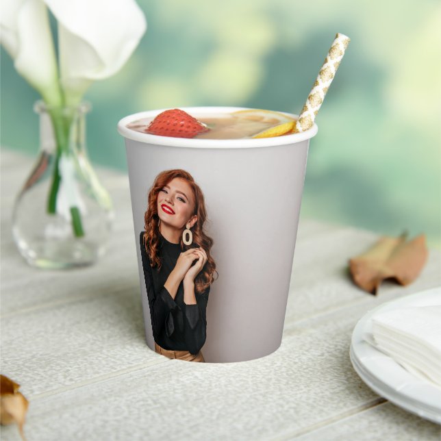 Custom 2 Photos Party Selfie Picture Photography Paper Cups (Insitu)