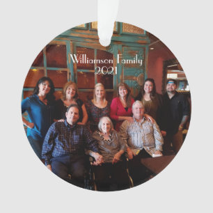 Custom 2-sided Family Photo Christmas Ornament