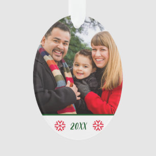 Custom 2-Sided Family Photo Snowflake Christmas Ornament