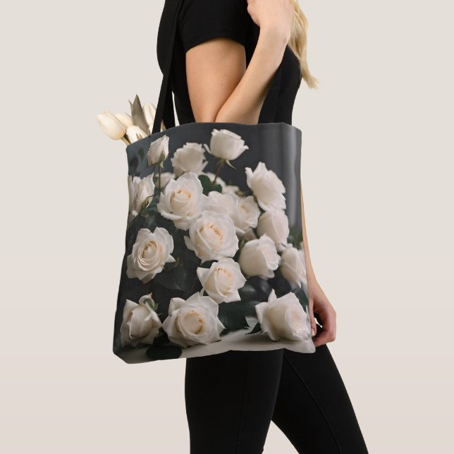 Custom 2-Sided Image Personalised Flower Tote Bag (Close Up)
