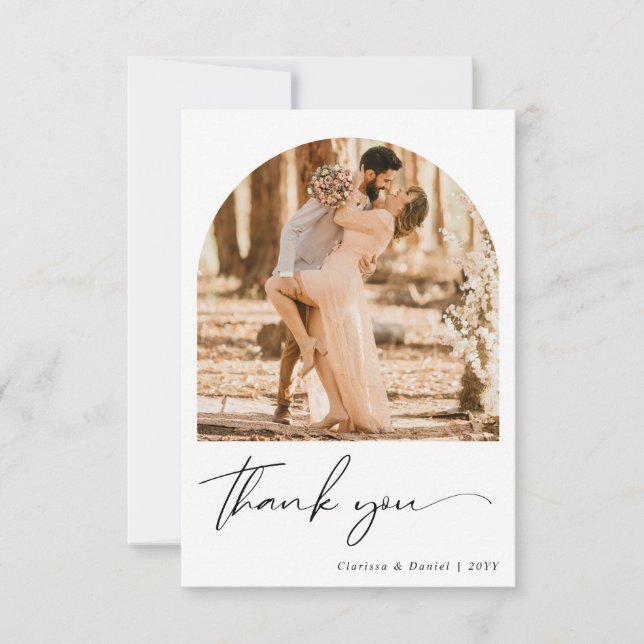 Custom 2 Sided Photo Wedding Thank You Card (Front)