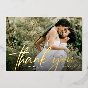 Custom 2 Wedding photos Thank you Script Gold