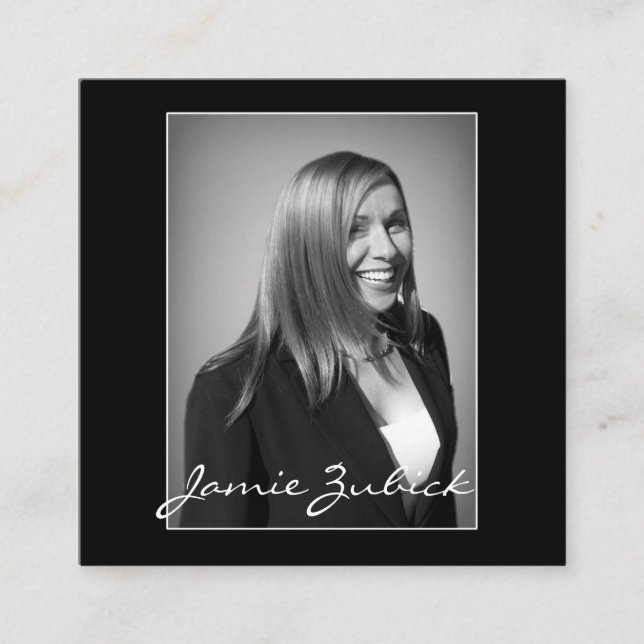 CUSTOM 2 X 2 MINIMALIST PHOTO BUSINESS SQUARE BUSINESS CARD (Front)