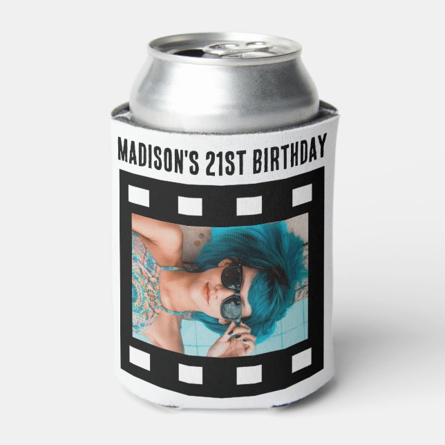 Custom 2 x Photo Film Reel 21st Age Birthday Can Cooler (Can Front)