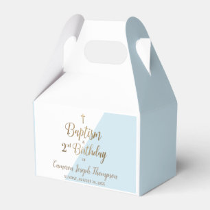Custom 2nd Birthday baptism Blue baby boy  Favour Box