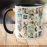 Custom 30 Photos Modern Family and Pet Mug<br><div class="desc">Add custom pet dog,  cat,  or bird,  family and friends photos with simple frame</div>