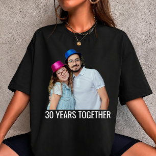 Custom 30 Years Together Photo & Text T-Shirt