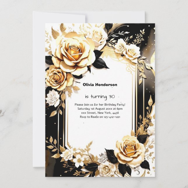 Custom 30th Birthday Invitation (Front)