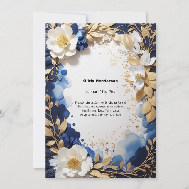 Custom 30th Birthday Invitation (Front)