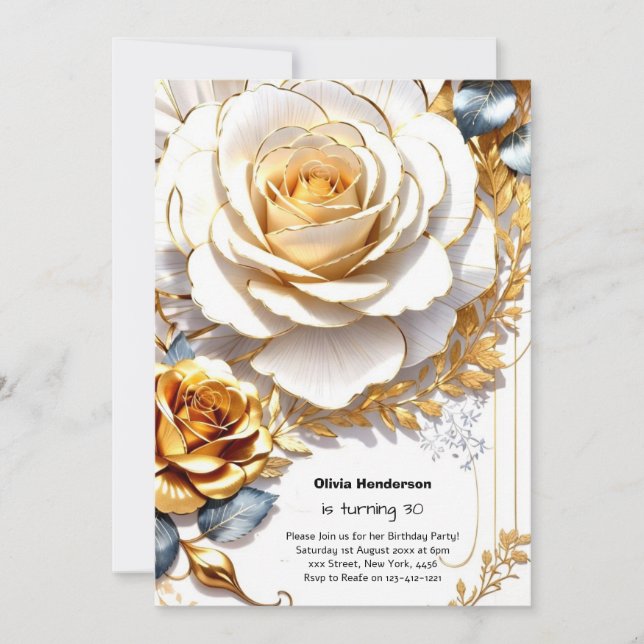 Custom 30th Birthday Invitation (Front)