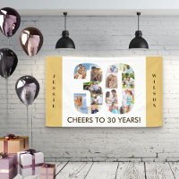 Custom 30th Birthday Party Neutral Photo Collage