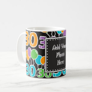 Custom 30th Birthday Photo Colourful Mug