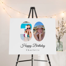Custom 30th Birthday Photo Welcome Sign