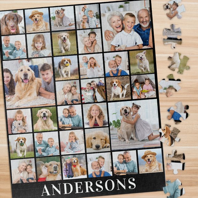 Custom 33 Photo Collage Family 16x20 520 Piece Jigsaw Puzzle (Creator Uploaded)