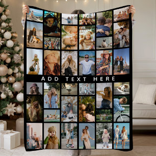 Custom 36 x photo collage Personalized Fleece Blanket