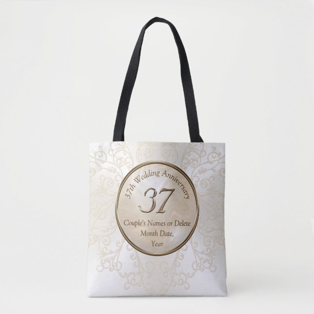Custom 37th Wedding Anniversary Gifts for Wife Tote Bag (Front)