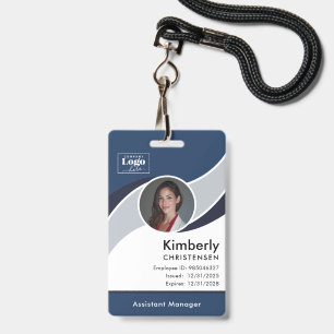 Custom 3 Colour Modern Corporate Employee ID Badge
