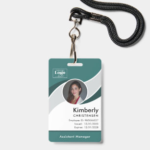Custom 3 Colour Modern Corporate Employee ID Badge