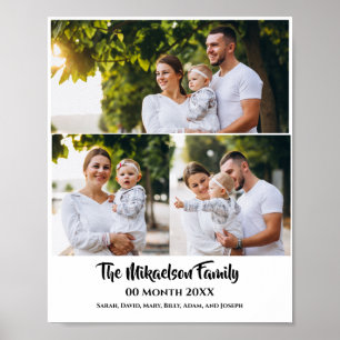 Custom 3 Family Photo Collage  Poster