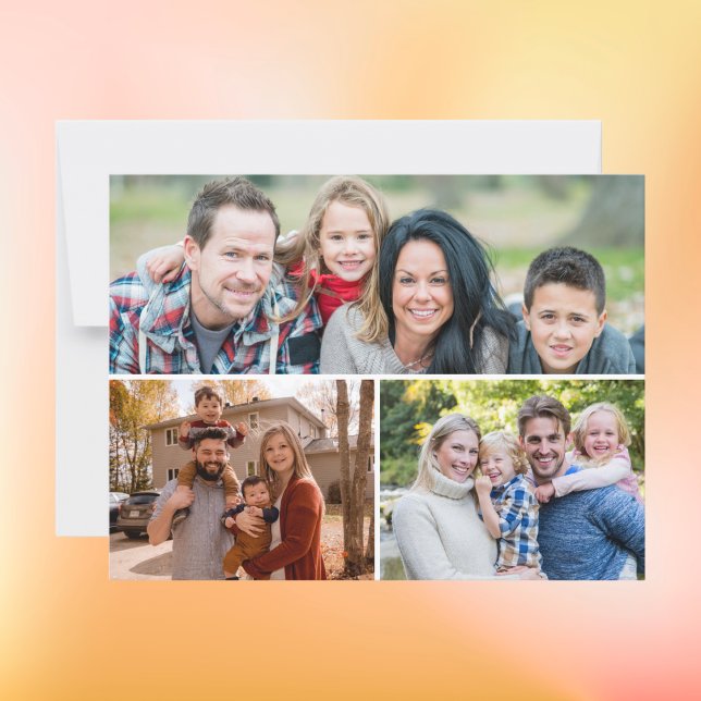Custom 3 Family Photos Collage Postcard (Creator Uploaded)