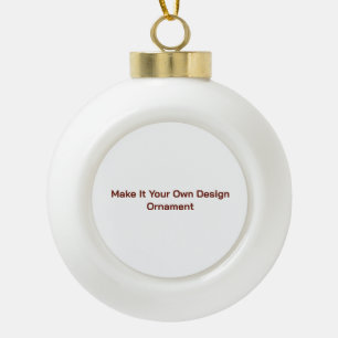 Custom 3" h x 2.5" w x 2" d ceramic ball christmas ornament