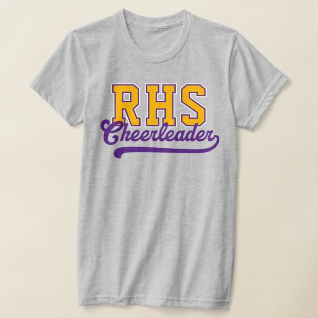 Custom 3 Letter High School Initials Cheerleader T-Shirt (Laydown)