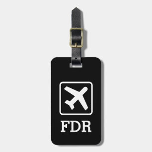 Custom 3 letter monogram plane travel luggage tags