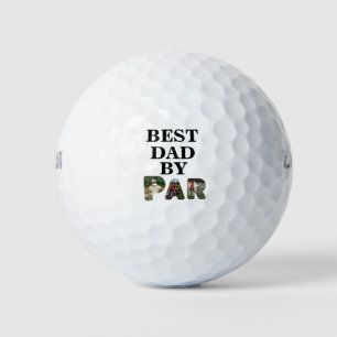 Custom 3 letter shape photo Best dad by par Golf Balls
