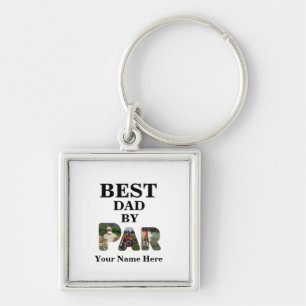 Custom 3 letter shape photo Best dad by par Key Ring