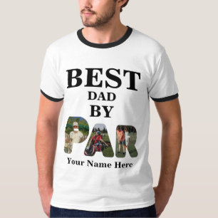 Custom 3 letter shape photo Best dad by par T-Shirt