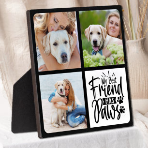 Custom 3 Pet Photo Collage Best Friend Dog Lover Plaque