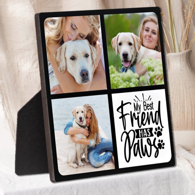 Custom 3 Pet Photo Collage Best Friend Dog Lover  Plaque (Creator Uploaded)