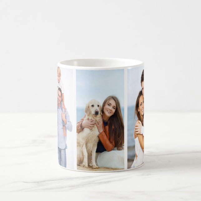 Custom 3 Photo Classic White Mug Gift (Center)