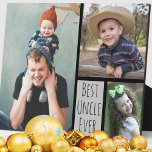 Custom 3 Photo Collage Best Uncle Ever   Plaque<br><div class="desc">Photo collage plaque with best uncle ever typography to personalise with 3 pictures. The multi photo plaque makes an unique keepsake gift for the special uncle.</div>
