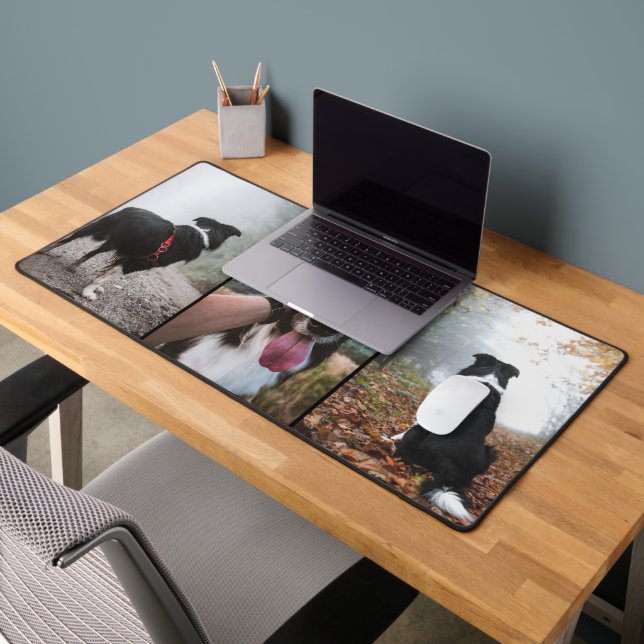 Custom 3 Photo Collage Desk Mat (Office 2)