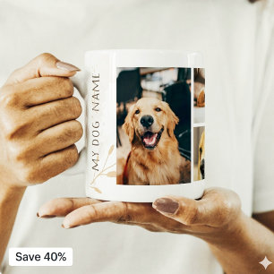 Custom 3 Photo Collage Dog Remembrance Coffee Mug