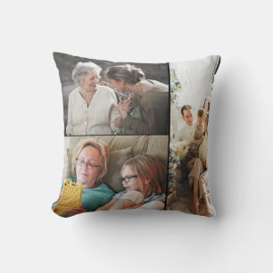 Custom 3 Photo Collage Family Cushion